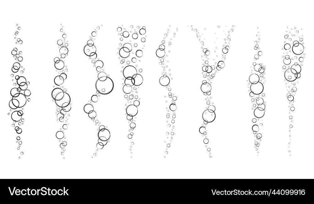 Bubbles of fizzy drink air or soap vertical vector image