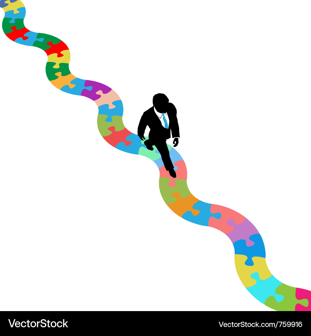 Finding Solutions - Puzzle Path vector image