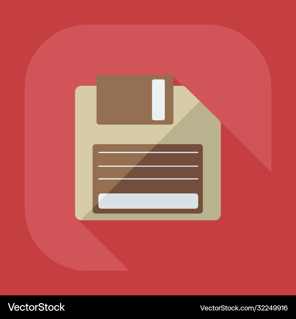 Flat modern design with shadow icon diskette Flat modern design with shadow icon diskette vector image