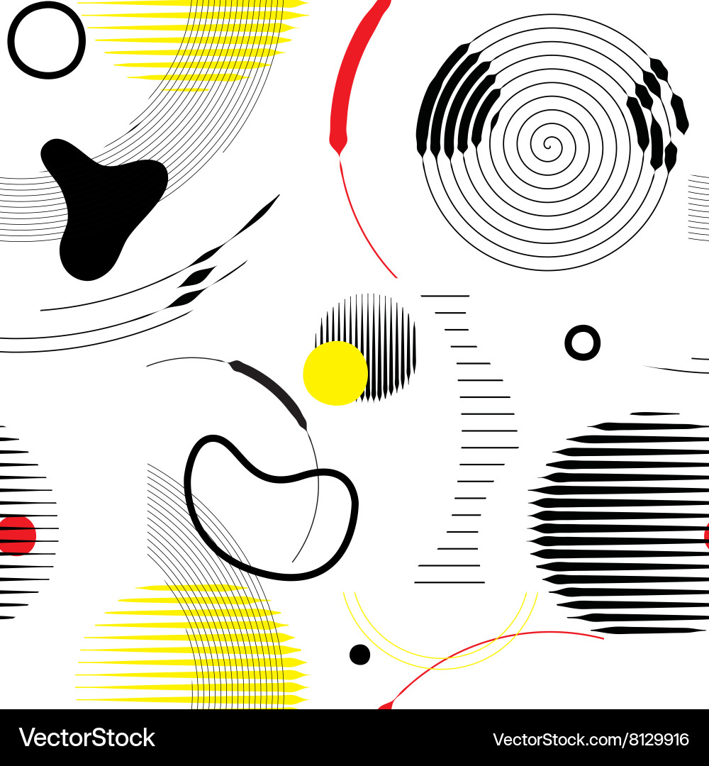 Geometric Abstract Memphis Pattern Vector Image
