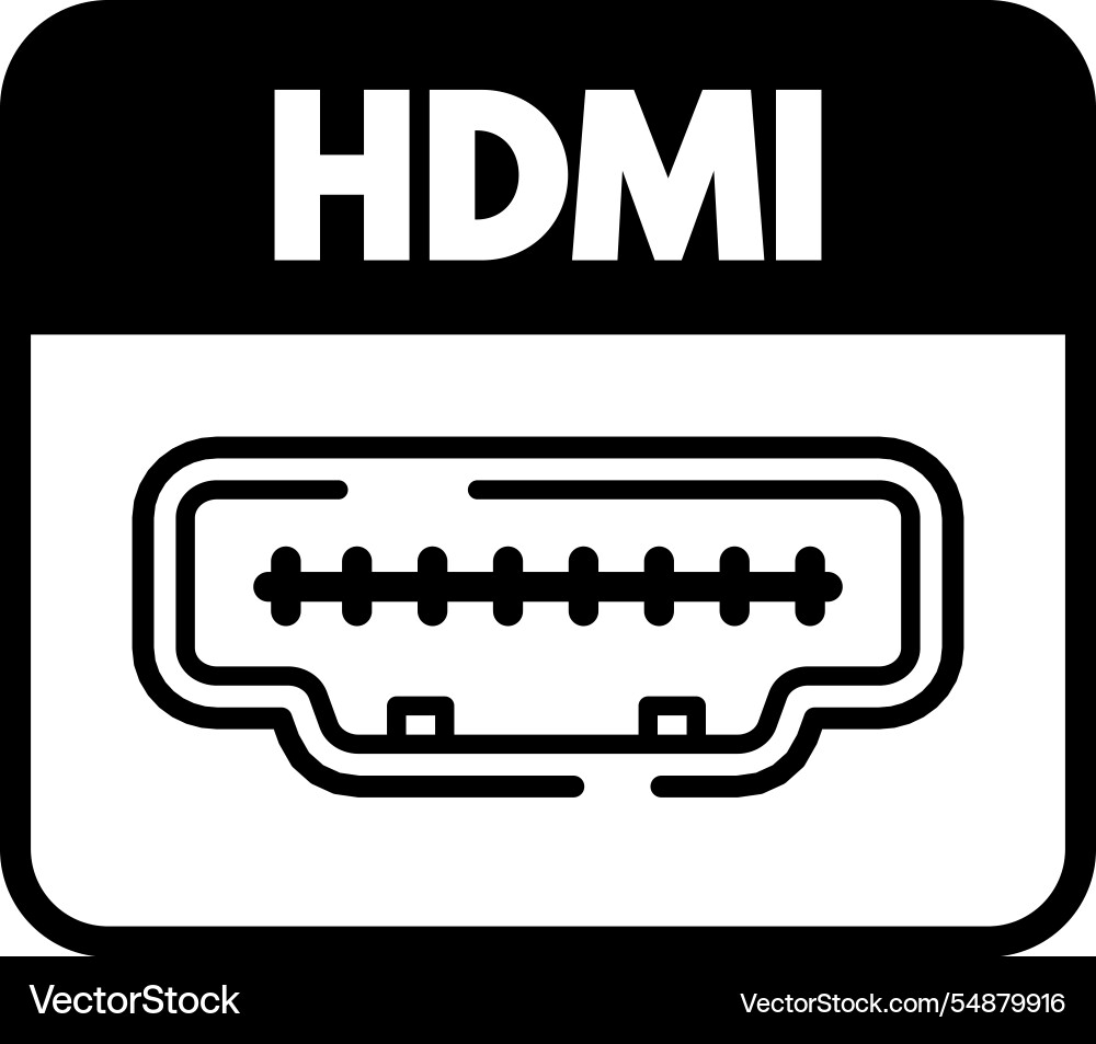 Hdmi socket - marking icon vector image