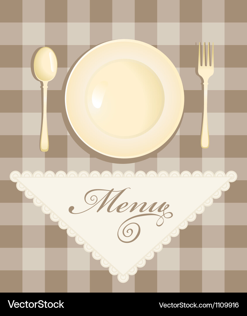 Menu with cutlery Royalty Free Vector Image - VectorStock