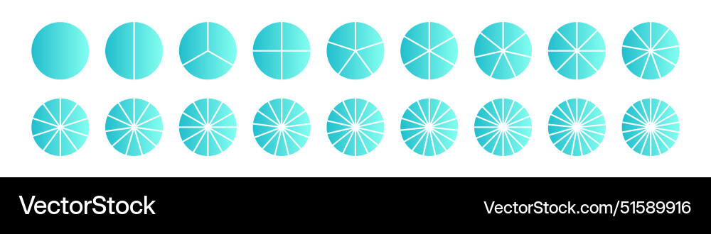Pie chart with different segments in a circular vector image