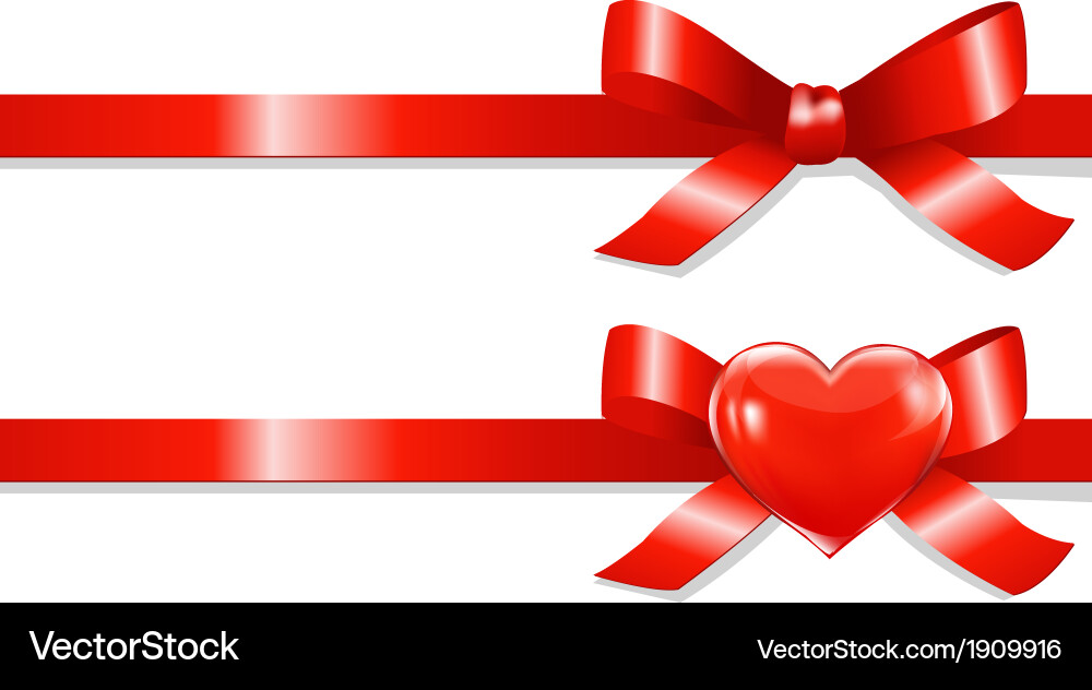 Red bow set Royalty Free Vector Image - VectorStock