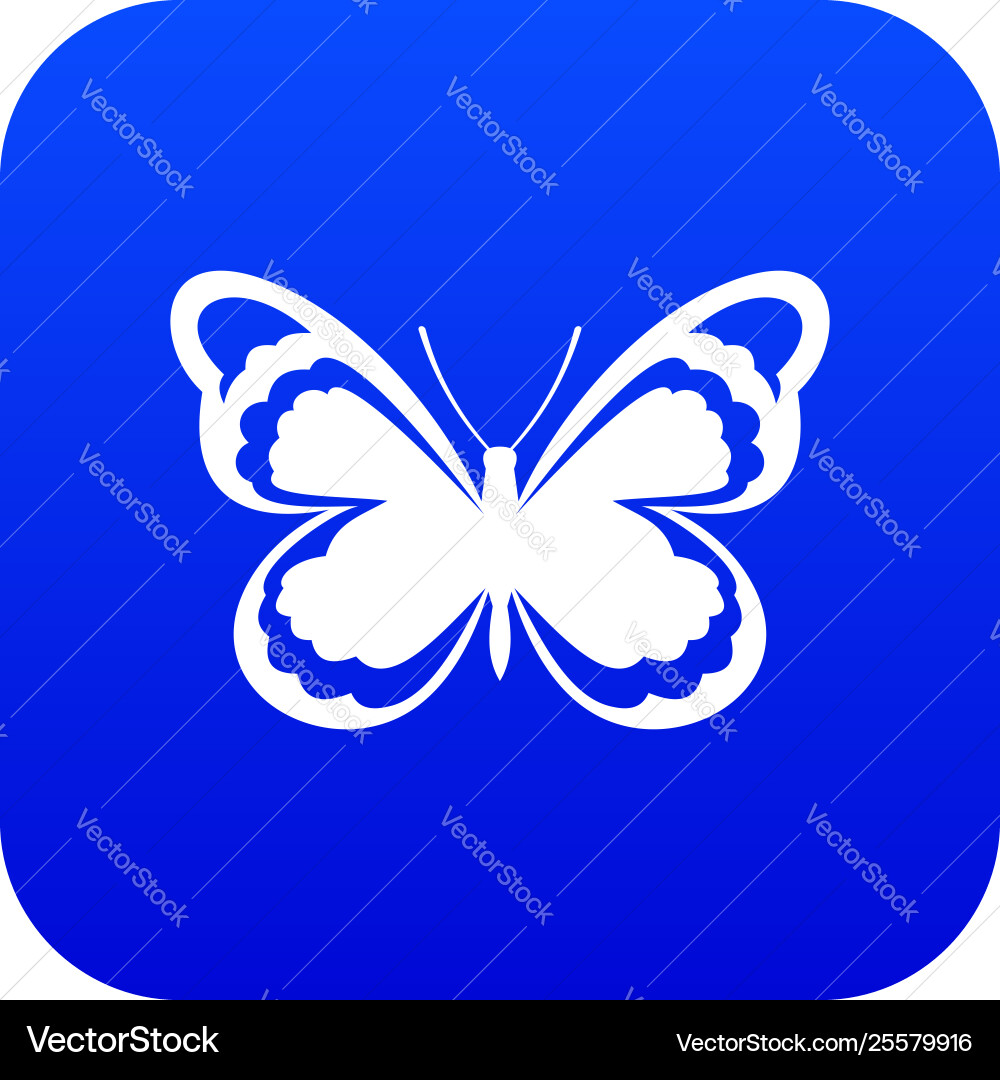 Small butterfly icon digital blue Small butterfly icon digital blue vector image