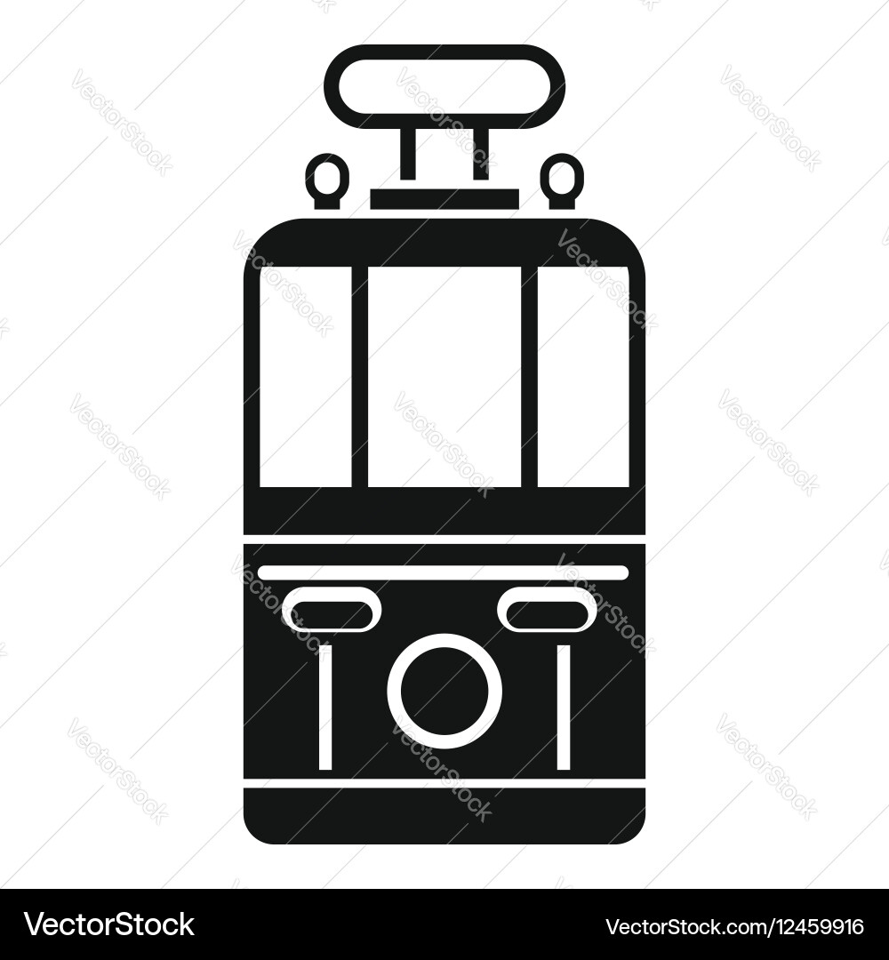 Tram front view icon simple style Vector Image