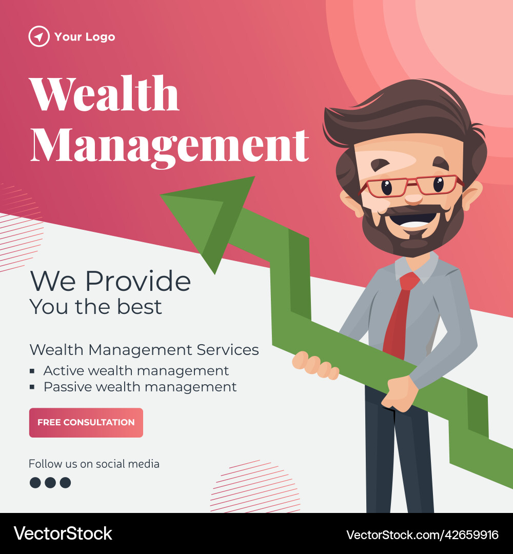 Wealth management banner design template vector image