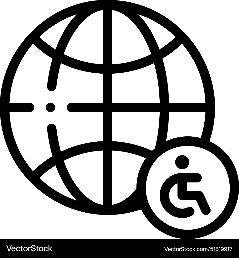 Accessibility icon thin linear style design Accessibility icon thin linear style design vector image