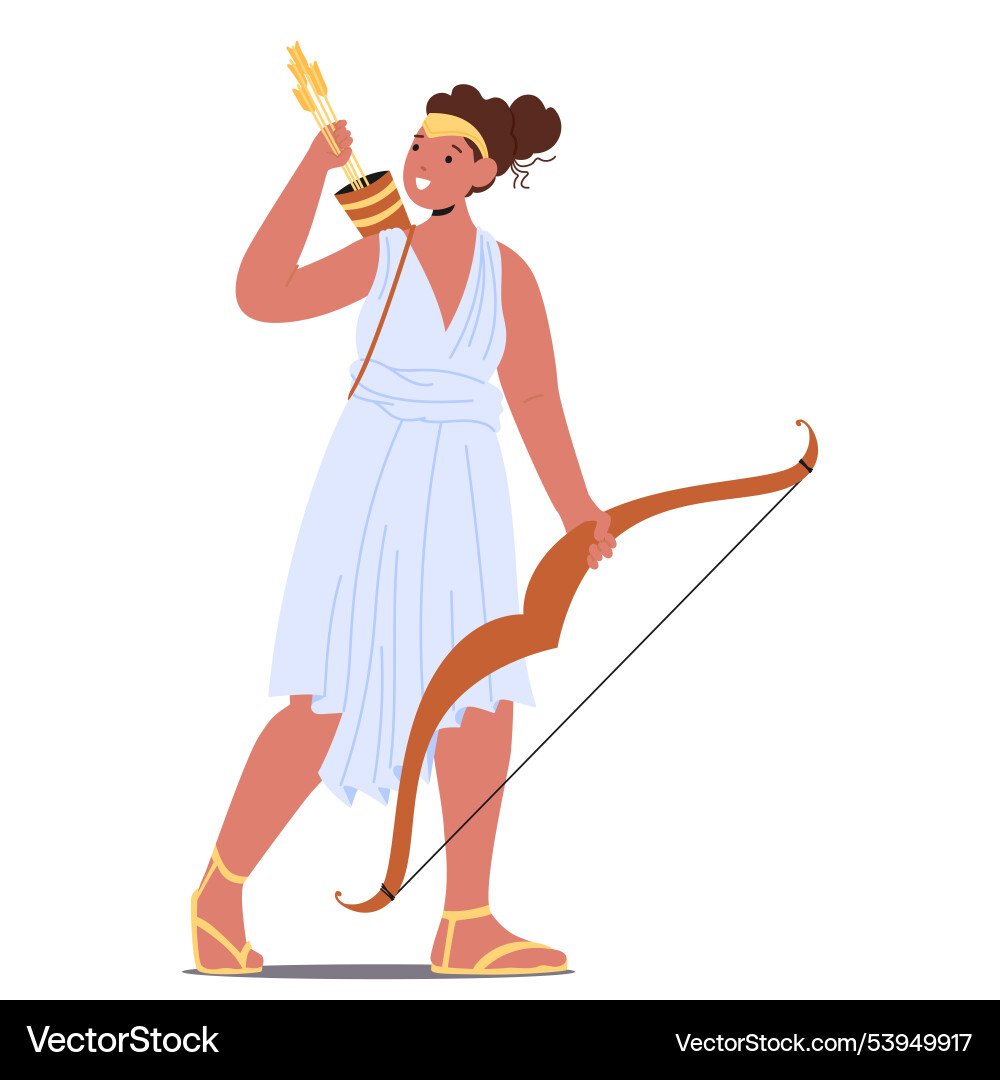 Artemis antike griechische Göttin Charakter halten Artemis antike griechische Göttin Charakter halten vektorbild