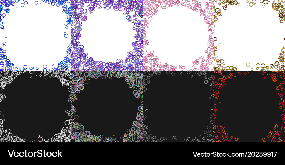 Colored round border background design set vector image