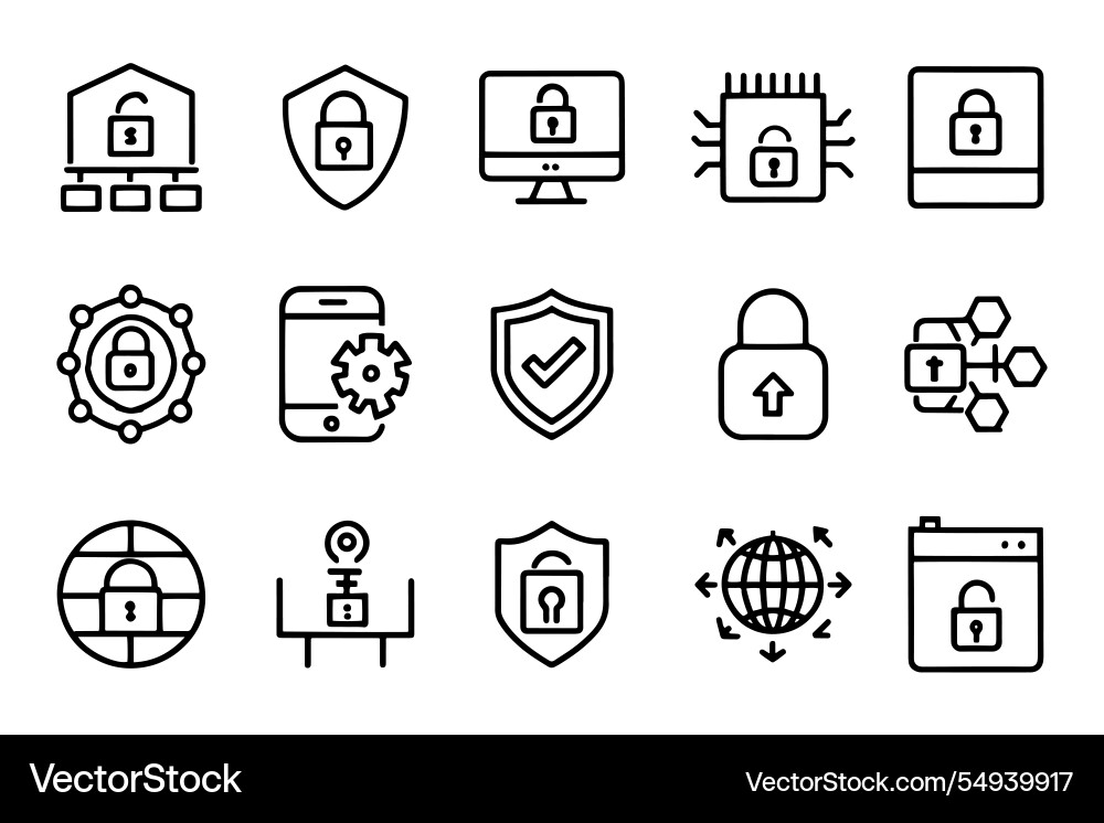 Cyber security internet system related editable Cyber security internet system related editable vector image