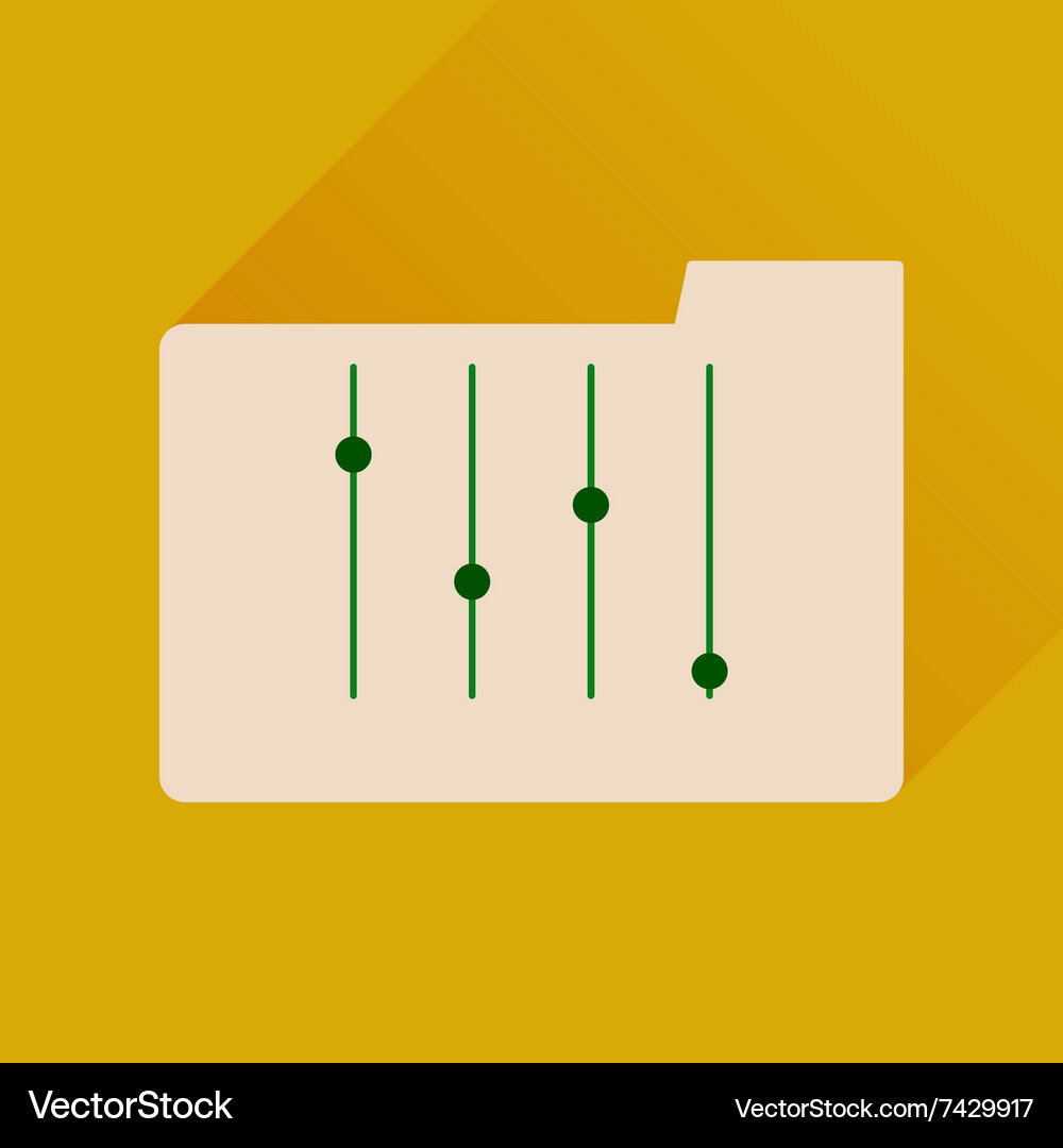 Flat icon with long shadow folder equalizer Vector Image