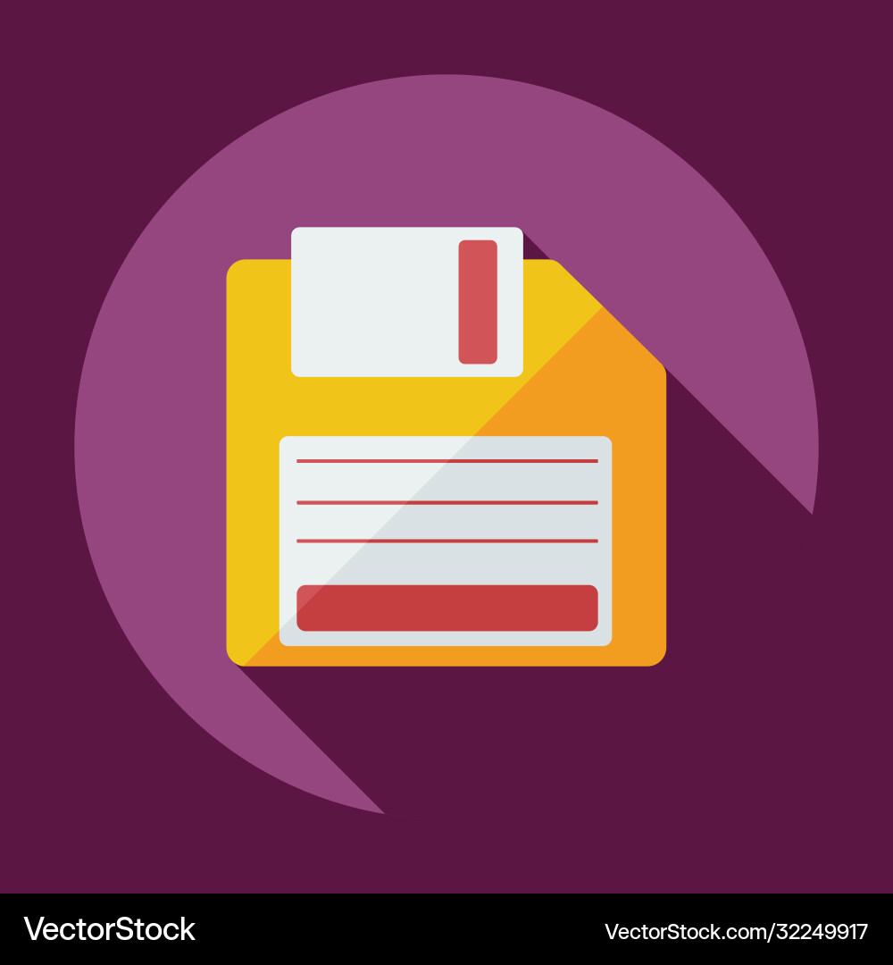 Flat modern design with shadow icon diskette Flat modern design with shadow icon diskette vector image