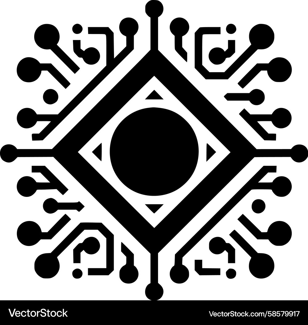 Intricate Circuit Pattern Vector Image