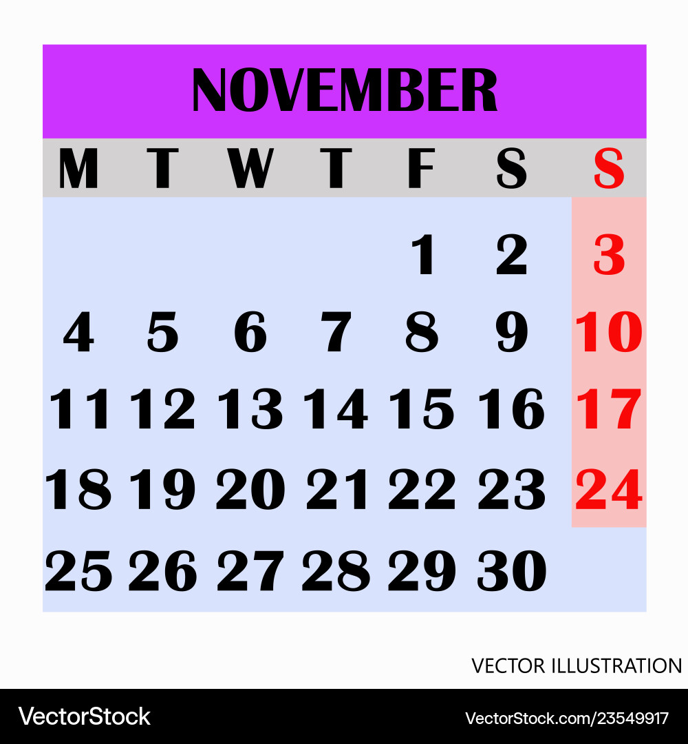 Kalender Design Monat November 2019 Kalender Design Monat November 2019 vektorbild