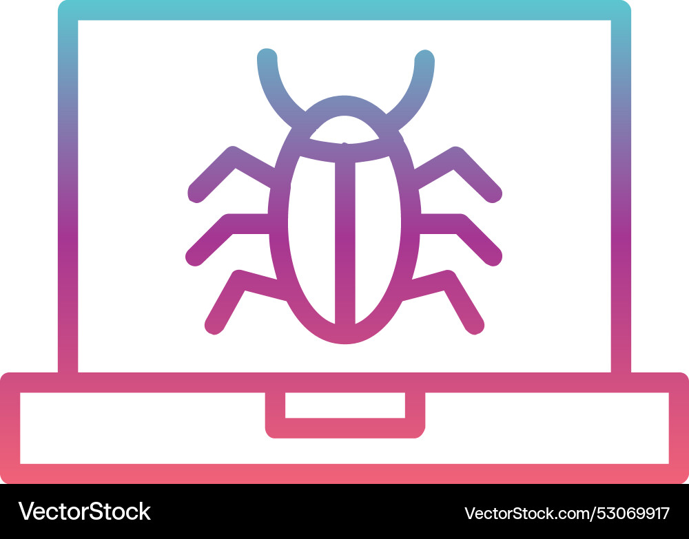 Malware line gradient design vector image