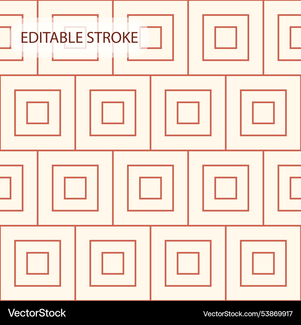Seamless geometric pattern with editable stroke Vector Image