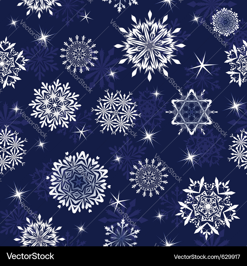 Winter Snowflake Seamless Pattern vector image