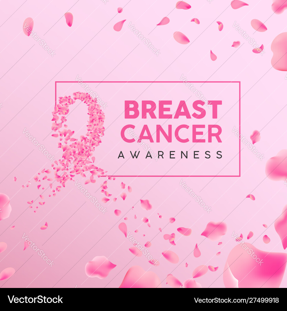 Breast cancer awareness pink flower concept Breast cancer awareness pink flower concept vector image