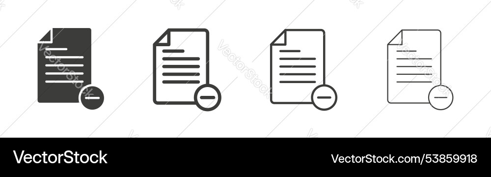 Remove document icon set Remove document icon set vector image