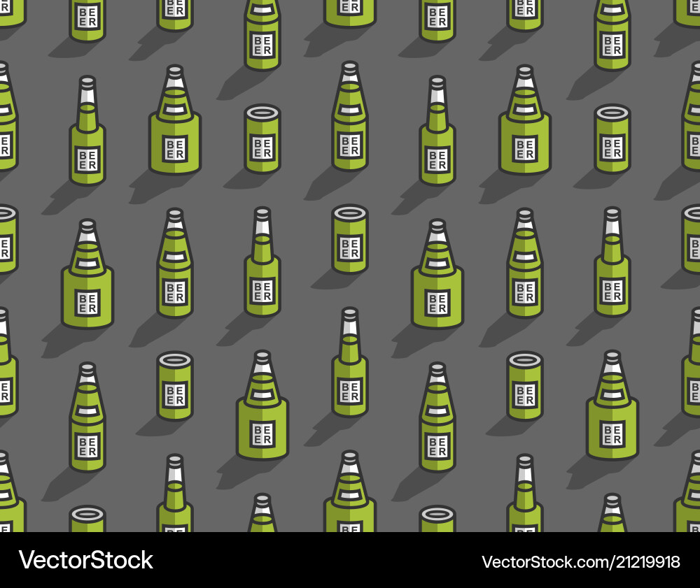 Seamless pattern with isometric beer bottles Seamless pattern with isometric beer bottles vector image