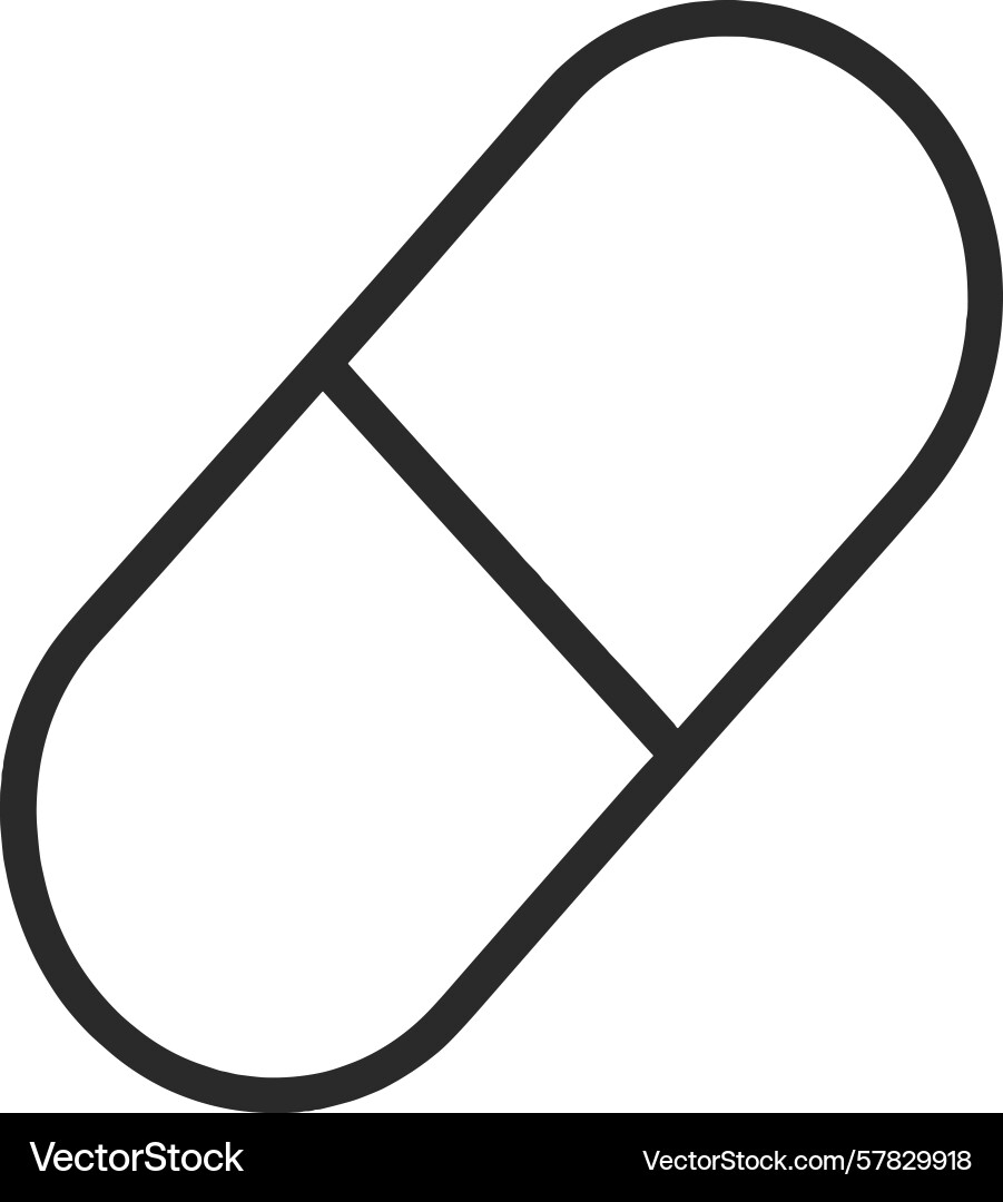 Simple depiction of a capsule emphasizing its Simple depiction of a capsule emphasizing its Vector Image