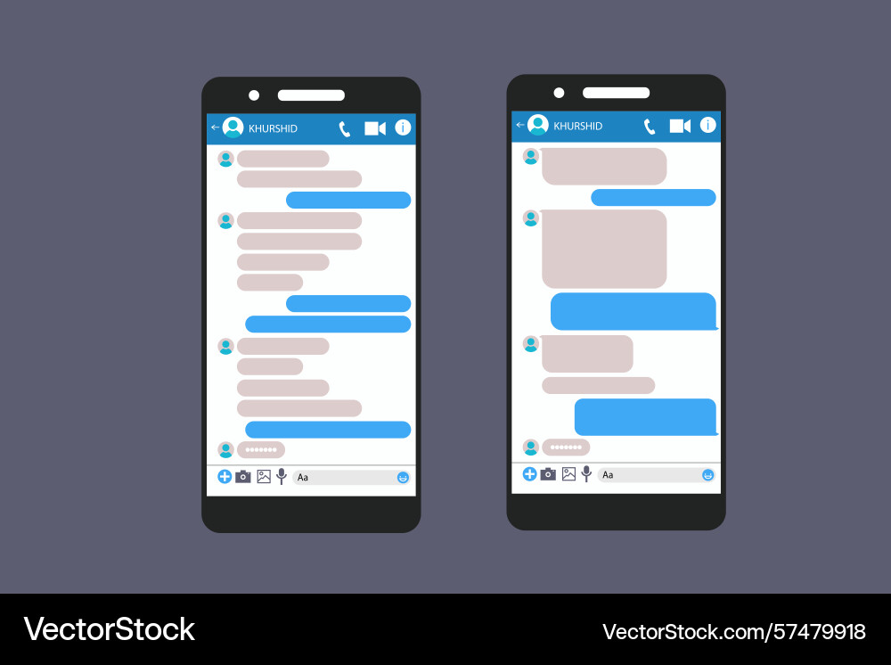 Sms template with chat bubbles for text messaging Vector Image