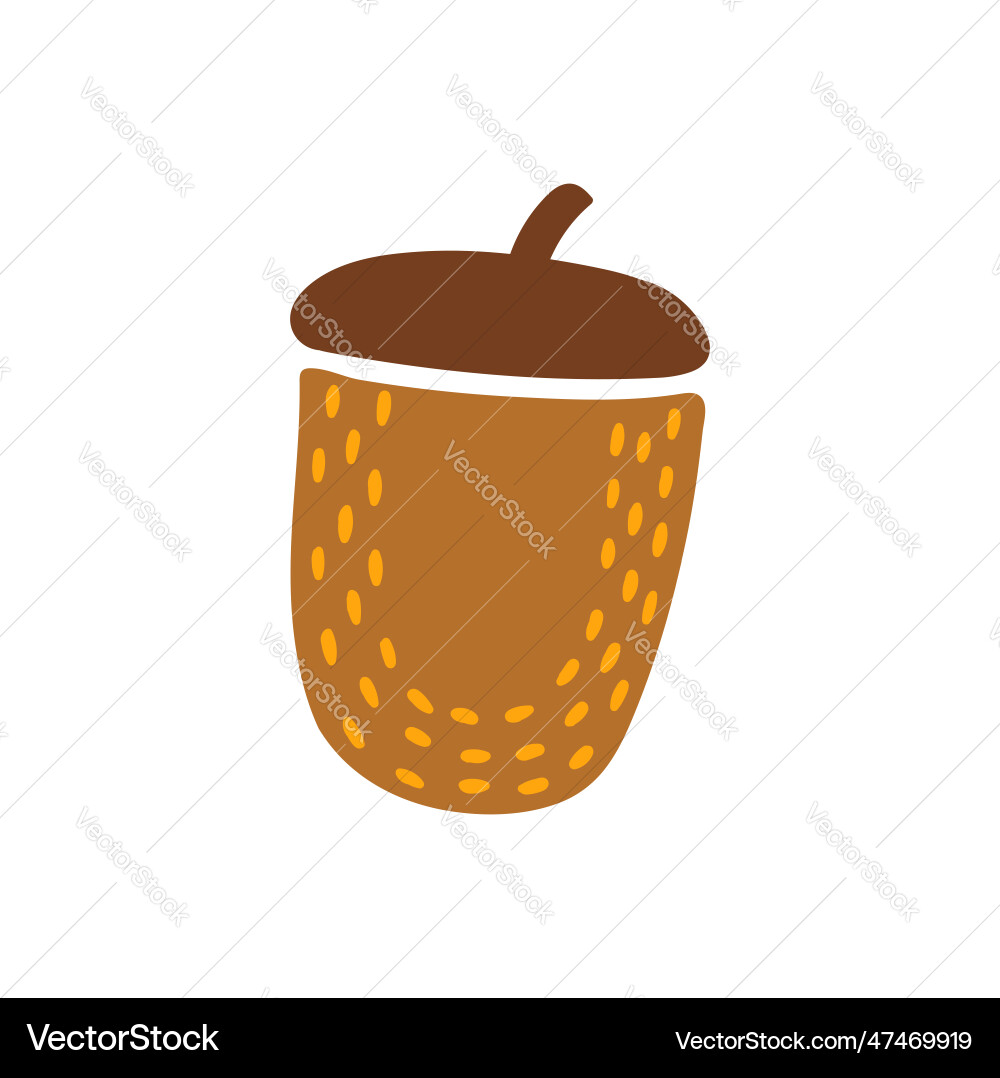 0 digit number null figure autumn zero acorn Vector Image
