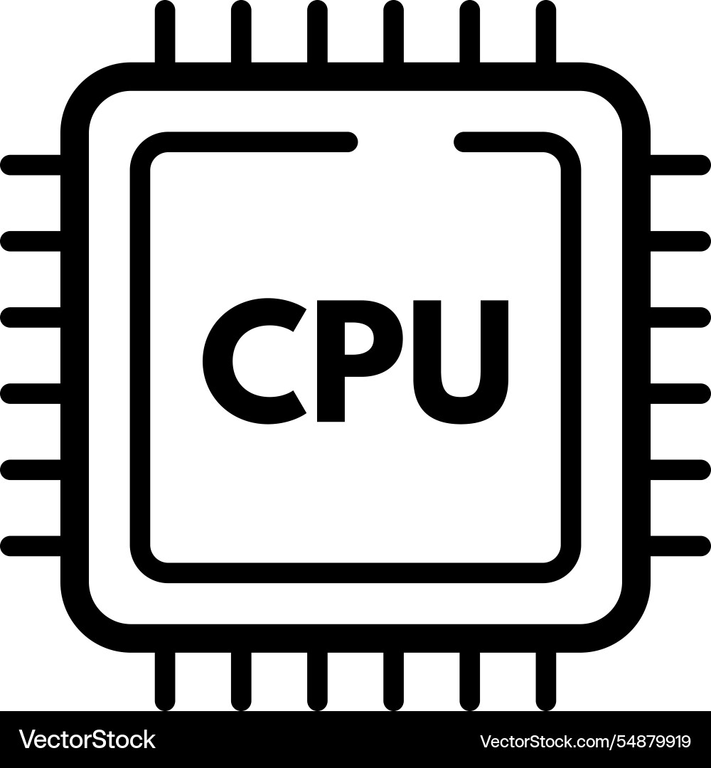 Cpu processor - icon Vector Image