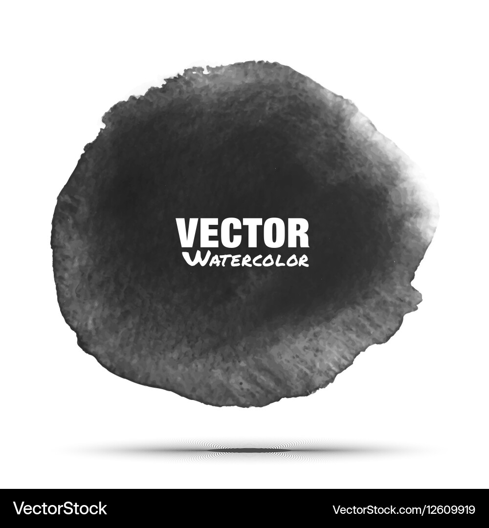 Dark gray realistic watercolor circle stain Vector Image