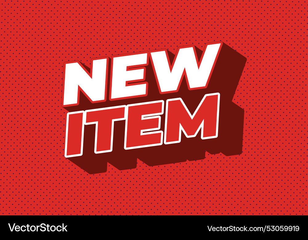 New item text effect in 3d style for print ad New item text effect in 3d style for print ad vector image