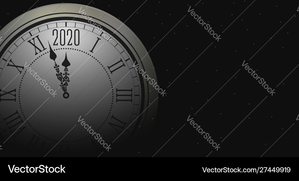 New year background with clock New year background with clock Vector Image