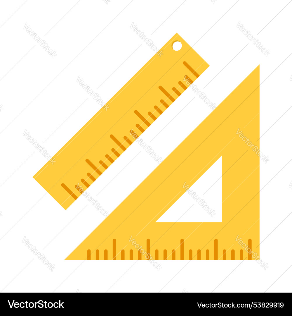 Ruler icon in flat style measuring tool Ruler icon in flat style measuring tool Vector Image