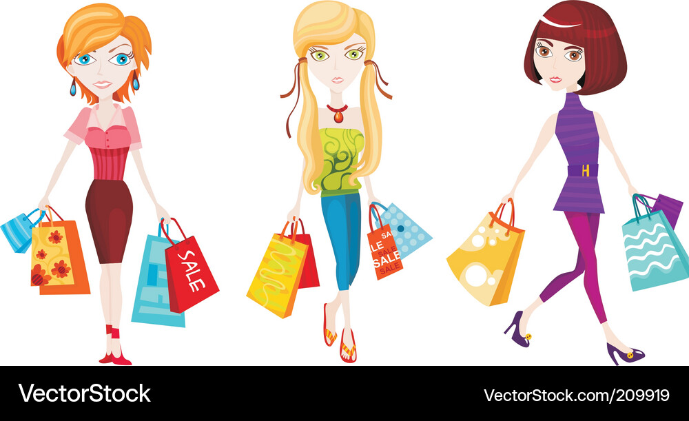 Shopping Women Vector Image