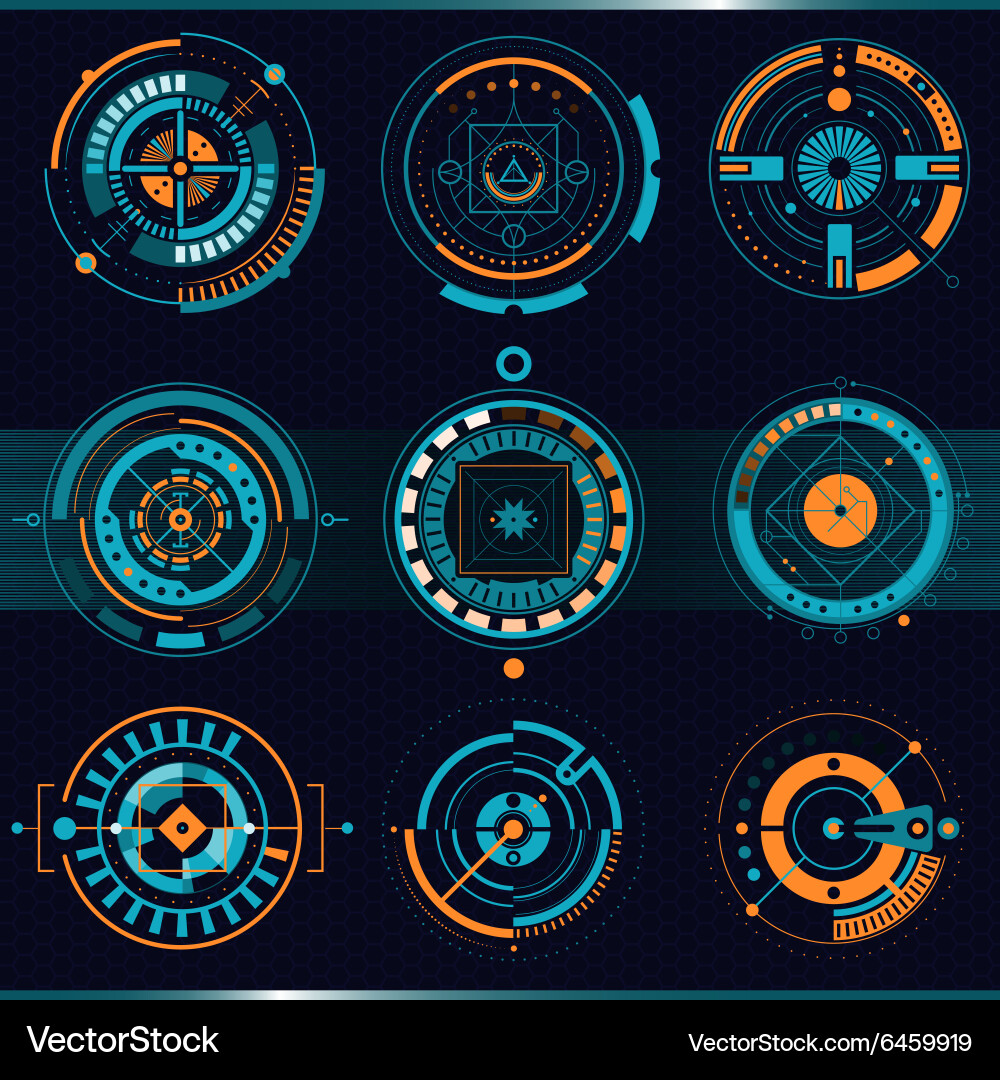 Touch hud interface set Royalty Free Vector Image