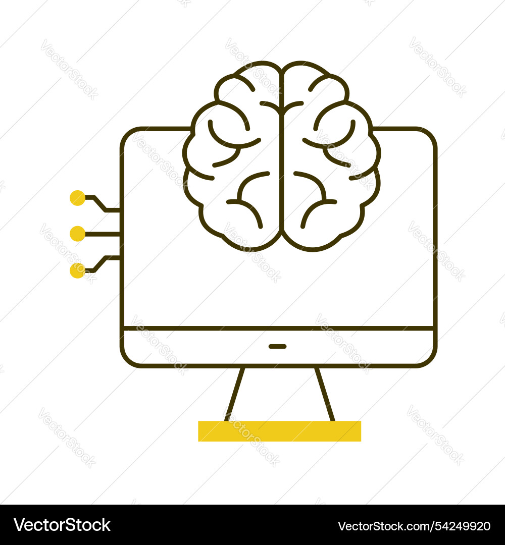 Ai platform and computing interface icon design vector image