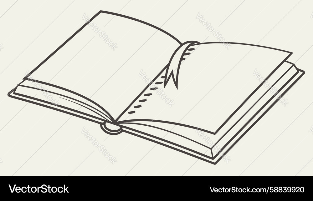 Blank open book for custom content design Vector Image