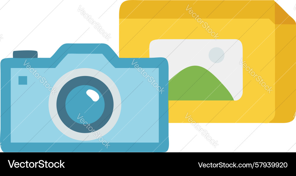 Camera with Picture Frame Icon Vector Image