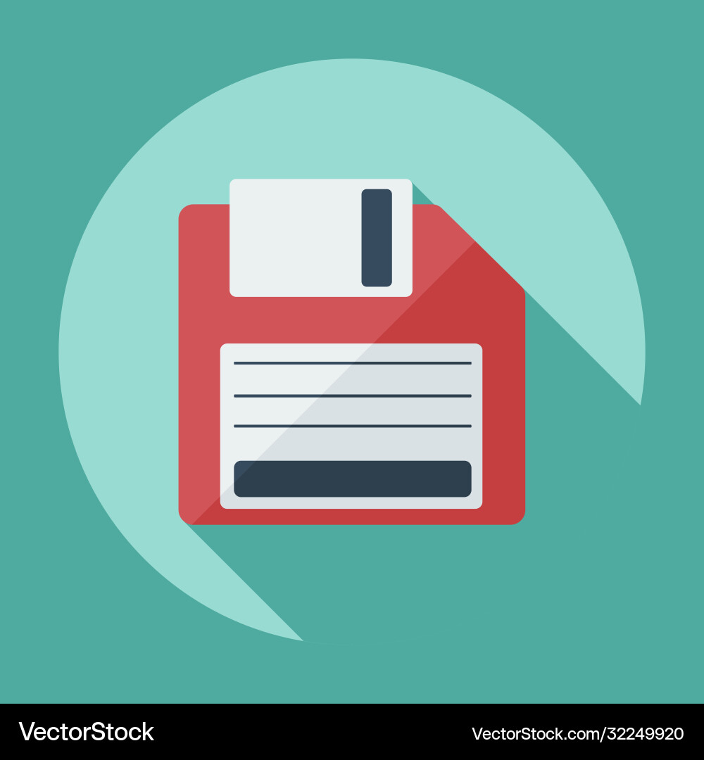 Flat modern design with shadow icon diskette Flat modern design with shadow icon diskette Vector Image