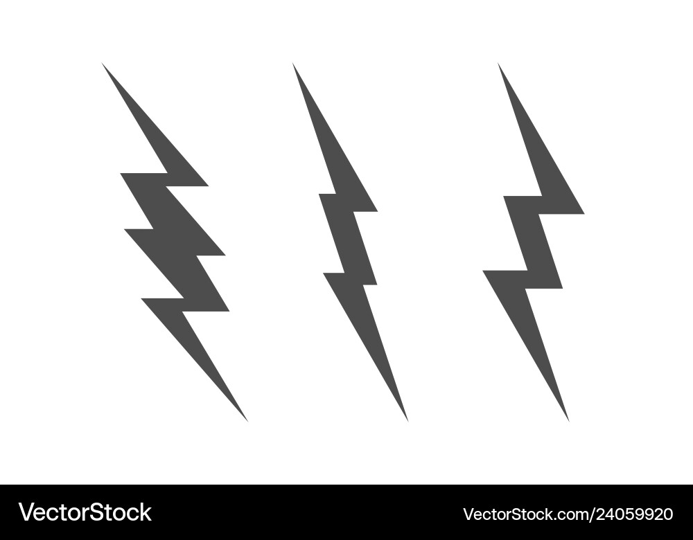 Lightning bolt set Lightning bolt set vector image