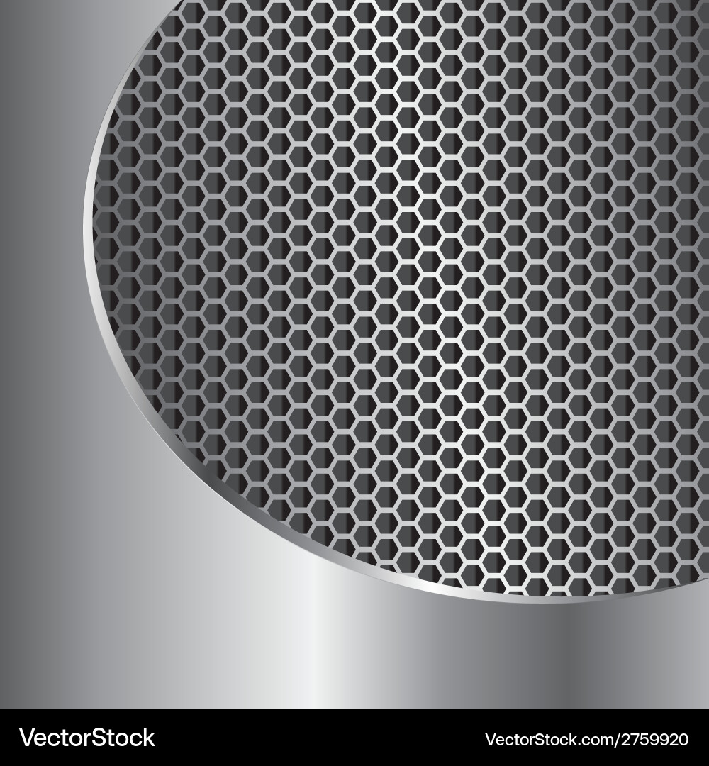 Metallic background with grate texture vector image