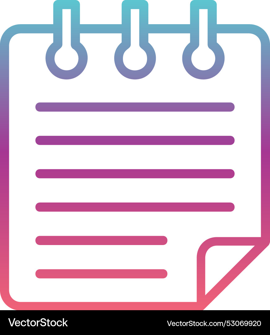 Notepad line gradient design Vector Image