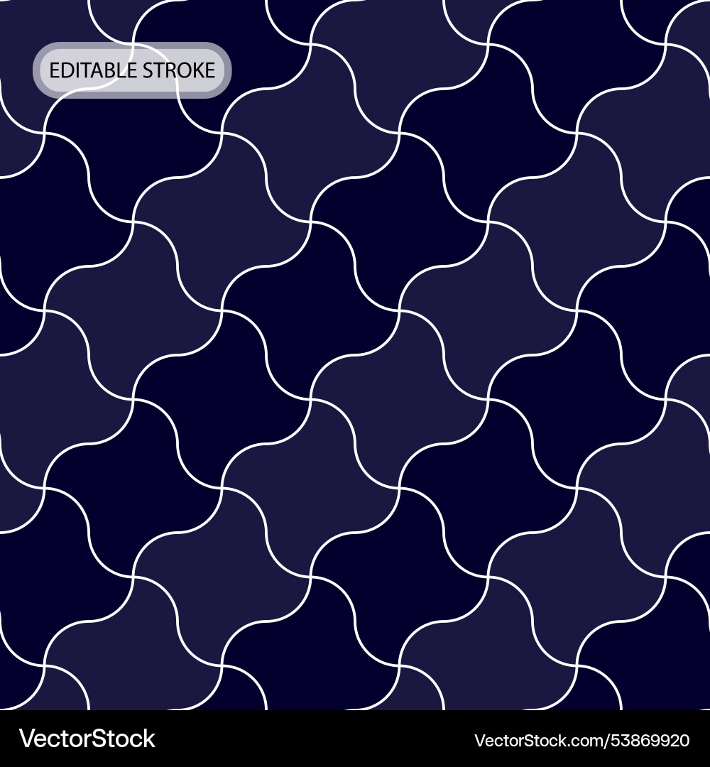 Seamless geometric pattern with editable stroke Vector Image