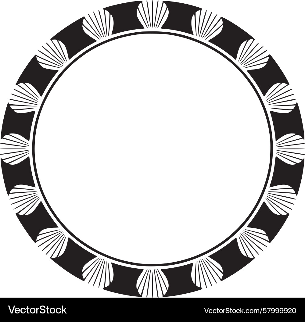 Stylized Seashell Border - Geometric Pattern Vector Image