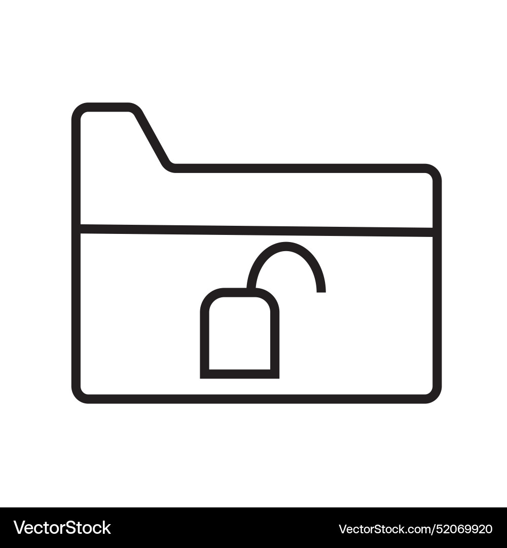 Unlock folder icon suitable for security and file Unlock folder icon suitable for security and file vector image