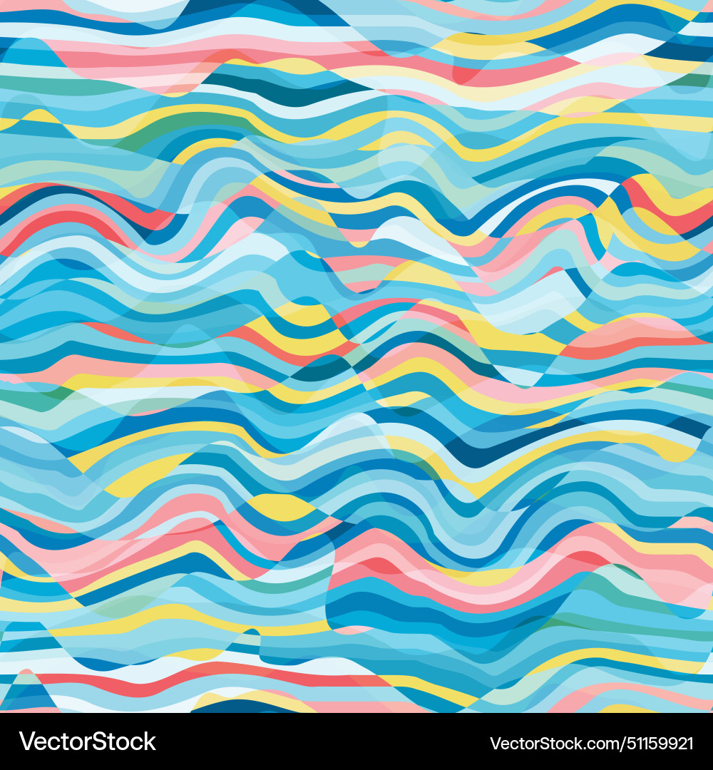 Beach wavy seamless pattern vector image