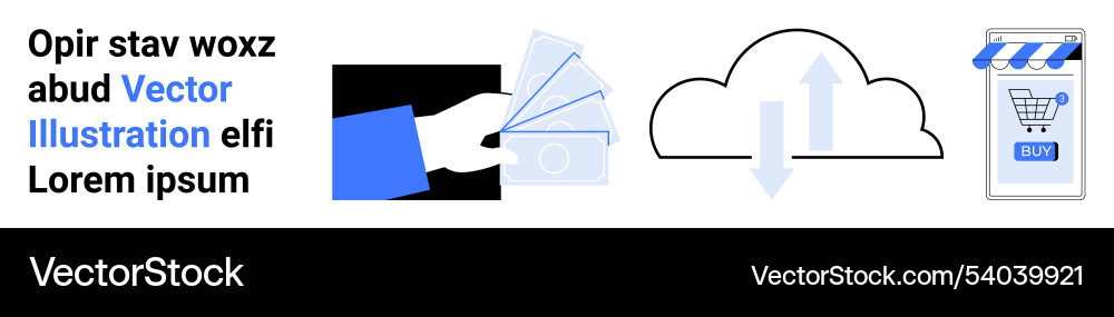 Digital payment and cloud data synchronicity in e Digital payment and cloud data synchronicity in e Vector Image