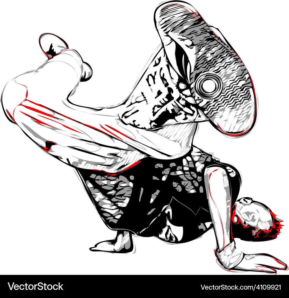 Dynamic Breakdancer Pose Vector Image