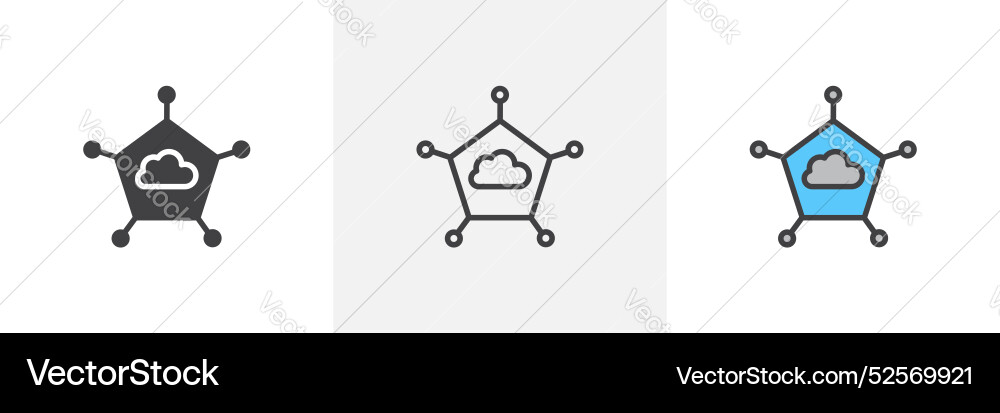 Edge computing icon set on white background Edge computing icon set on white background Vector Image