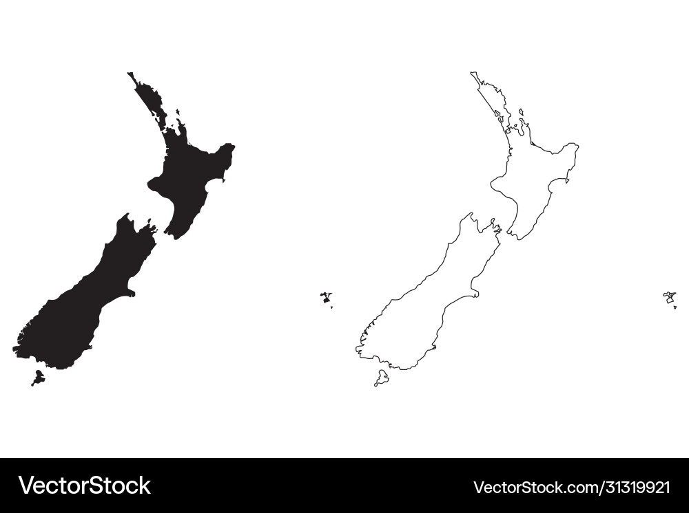 New Zealand Country Silhouette Vector Image